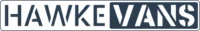 Hawke Vans logo in dark blue colors on a white background