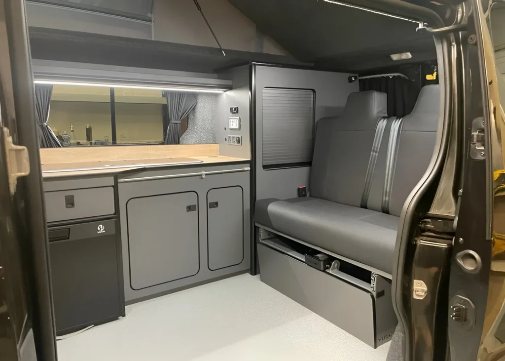 Compact camper van with kitchen